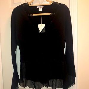 Black fancy sweater with accent beading sz M